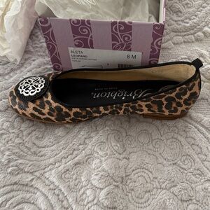 Brighton Leopard Print Flats with Silver Accent